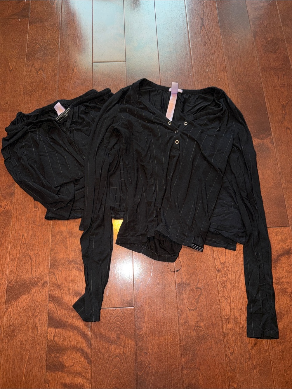 Savage x Fenty MODAL DREAMS HENLEY & PANT 2-PIECE SET with pinstripes
